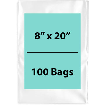 Clear Poly Bags Thickness: 4 Mil Size: 8 inch (width) X 20 inch (Height) Pack of 100 Bags